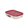 Plastic food storage container with red lid kitchen refrigerator organizer fresh box - 2111S (20x15x5cm)