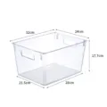 Contenitore di stoccaggio trasparente in plastica con maniglie per cucina e ufficio. - 1187 senza coperchio - medio / Trasparente