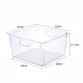 Scatola portaoggetti trasparente in plastica per cancelleria cucina casa 32x28cm - 1188 senza coperchio - grande / Trasparente