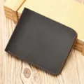 Portafoglio uomo in vera pelle vintage stile retrò porta carte di credito compatto - 1251 caffè scuro