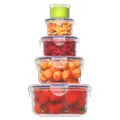 Clear plastic food storage containers set, airtight kitchen organizers for fruit and meal prep. - 1265 Round 5-Piece Set / Clear