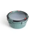 Round Sealed Food Storage Container Green with Time Dial Microwave Safe Bento Box - Large-Army Green