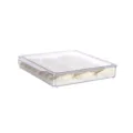 Transparente Kunststoff-Kühlschrank-Maultaschen-Aufbewahrungsbox mit Abtropfschale stapelbar. - ZG-1119 / Transparent