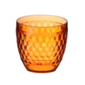 Amber colored textured plastic tumbler with diamond pattern for home kitchen water cup - L / Orange