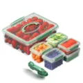 10-teiliges transparentes Frischhaltedosen-Set aus Kunststoff mit Deckel und Griff. - ZG-1272A mit Griff - 10er-Set