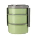 3-Layer Stackable Lunch Box Portable Food Container Green Tiffin Carrier with Compartments for Office - Triple Layer / Nordic Green