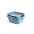 Square sealed food storage container lunch box with date tracker and secure latches. - ZG-1162 Small - Navy Blue