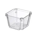 Transparent plastic drawer organizer box, clear modular storage bin for home, wardrobe, kitchen. - 1240-7 (7.7x7.7x5.2cm)