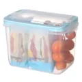 Clear Plastic Food Storage Container with Lid Leakproof Kitchen Refrigerator Organizer Box - Tall Style / Blue