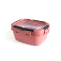 Pink square plastic food storage container with sealed lid and time tracking dial. - ZG-1163 Large - Pink