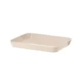 Plateau de service rectangulaire en plastique beige clair style japonais dessert salade - ZG-1177 (20.8*17*2.7CM) / Kaki