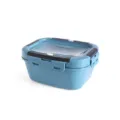 Blue square sealed food storage lunch box with timing dial and secure lid for fresh keeping. - ZG-1163 Large - Navy Blue