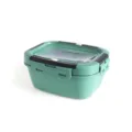 Green square sealed food storage box with time record lid, plastic microwave safe lunch box - ZG-1163 Large - Army Green
