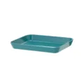 Plateau de service rectangulaire en plastique turquoise, assiette à fruits durable. - ZG-1177 (20.8*17*2.7CM) / Émeraude