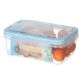 Contenitore per Alimenti in Plastica Trasparente con Coperchio Blu, Formato Rettangolare SKU - Versione Corta / Blu