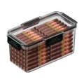 Portable transparent plastic cigar humidor storage box with secure sealing locks. - ZG-1237S (Black)