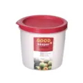 Runder Plastik Vorratsbehälter mit rotem Airtight Deckel für Küche, Kühlschrank und Frische. - 2118M / Dunkelrot