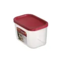 Plastic food storage container with red lid and airtight design for kitchen fridge use. - 2116M / Dark Red