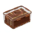 Transparent plastic cigar humidor storage box with airtight locking lid and humidifier design. - ZG-123B (Large) / Dark Coffee