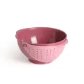 Double layer plastic kitchen drain basket, pink fruit and vegetable washing colander variant. - Red-Pink