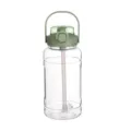 Large capacity water bottle clear plastic fitness jug with straw and handle for outdoor sports - 1500ml / Green