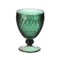 Grüner Kelch mit Diamant-Prägung, farbiges Vintage-Kristallglas für elegante Tischdeko - M / Dunkelgrün