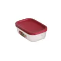 Plastik Frischhaltedose mit rotem Deckel fuer Kuehlschrank Kueche Obst und Gemiuse - 2116S / Dunkelrot