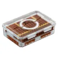 Clear acrylic cigar humidor box set with secure latches and built-in humidifier tray for fresh storage. - ZG-124B (Regular) / White