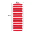 Long stripe ice cube tray with flexible bottom and multiple slots for easy release, home kitchen tool. - 29*12*2 cm / Red