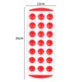 Food grade 21-hole ice cube tray with soft silicone bottom for easy release, 30x12cm home kitchen tool. - zg-1166-30x12x2.5cm / Red