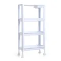 4-Tier Plastic Storage Rack Kitchen Bathroom Shelving Unit White Organizer Stand Household - 700-4 / White