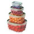 4-piece clear food storage containers plastic airtight kitchen produce saver boxes with lids - ZG-218 Set-4-Piece Set