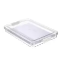 Scatola di immagazzinaggio trasparente in plastica con fibbia piatta per documenti e libri - 36.5x24x3.8cm / Bianco