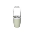 Portable travel toothbrush cup with dustproof transparent lid and compartmentalized design. - Nordic Green