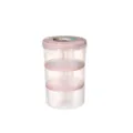 Multi-tier portable plastic lunch box sealed food storage container for office workers - Transparent Pink