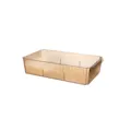 Transparent amber plastic storage box with ribbed design for cosmetics, snacks, and desktop. - Single Layer / Amber