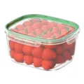 Transparent food storage container with green lid, airtight kitchen crisper box. - ZG-218-XL