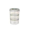 Portable multi-tier transparent plastic food storage container lunch box for kitchen use - Transparent Green
