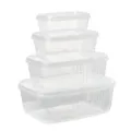 Clear plastic food storage container set stackable rectangular kitchen food crisper boxes - Transparent Box