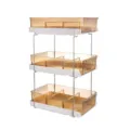 3-Laags Transparante Amber Bureau Opbergrek Kunststof Cosmetica Organizer Wit - Drie Lagen / Amber