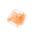 White square plastic plate containing delicious orange dried fruit snacks for daily home use. - 15.3x15.3x2.3cm / White