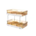 2-laags helder amberkleurig opbergrek make-up organizer bureauplank voor thuiskeuken - 2-laags / Amber