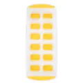 12-grid ice cube tray with flexible yellow push-bottoms for easy food-grade home use. - ZG-1168-34*14*3.5 cm / Yellow