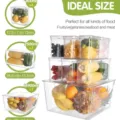 Transparent plastic food storage container set with airtight lids for kitchen refrigerator. - 1188A 10-Piece Set / Clear