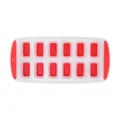12-Grid Ice Cube Tray with Red Silicone Soft Bottom and Clear Plastic Frame for Home - ZG-1168-34*14*3.5 cm / Red