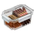 Boîte humidor à cigares transparente et compartimentée avec copeaux de bois de cèdre. - S / Blanc