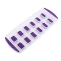 Food grade soft bottom 12 grid ice cube tray DIY fruit mold for freezer refrigerator - ZG-1168-34*14*3.5 cm / Purple