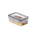 Rectangle food storage container with airtight lid and snap locks, perfect for kitchen and fridge. - 1267XXS / Clear