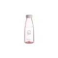 Pink transparent plastic water bottle, cute student portable sports cup with lid for outdoor. - Pink