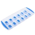 Ice cube tray, transparent plastic container with flexible blue silicone bottom and blue handles. - ZG-1168-34*14*3.5 cm / Sky Blue